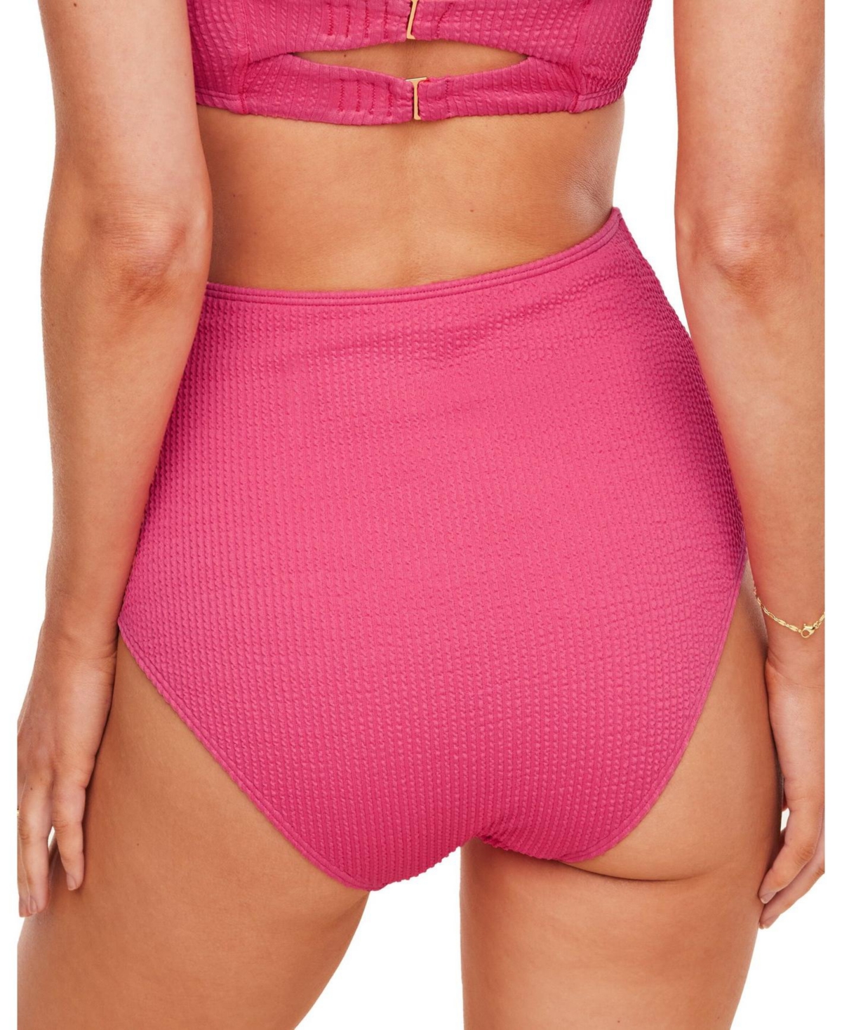 Adore Me Women s Rachelle Swimwear High Waist Bikini Bottom Dark pink Smart Closet