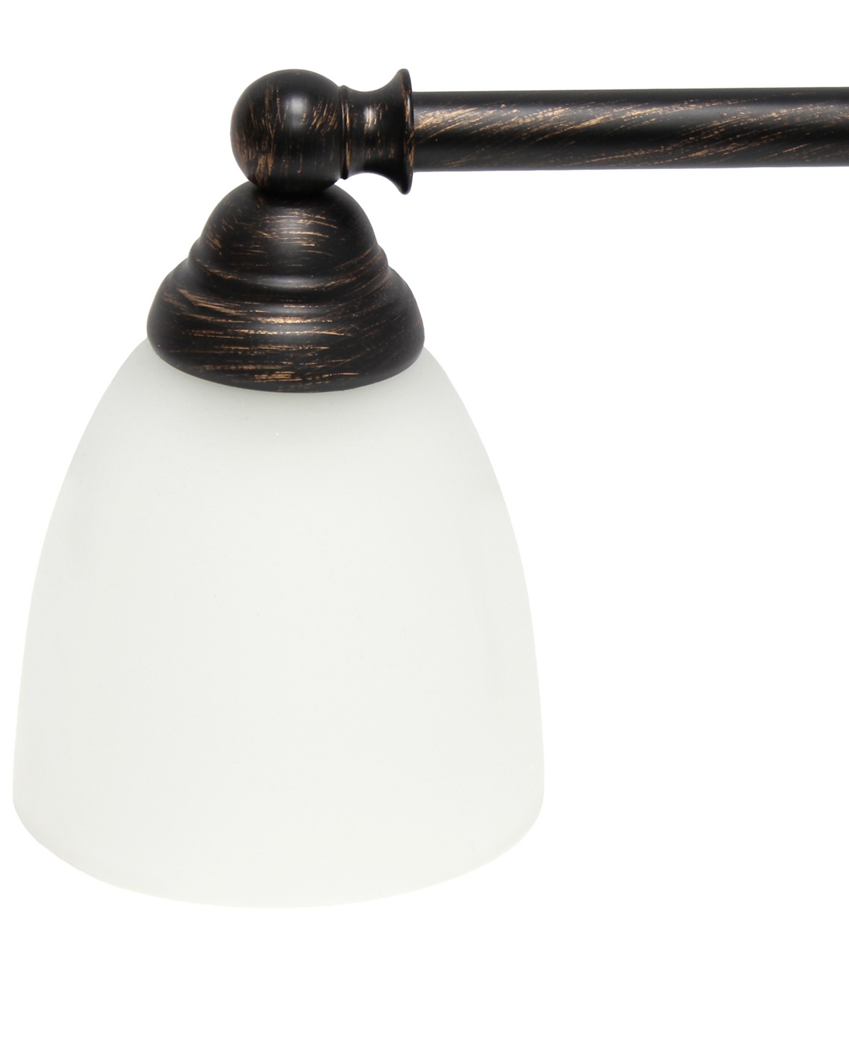 Lalia Home Essentix Traditional Three Light Metal and Translucent Glass Shade Vanity Uplight Downlight Wall Mounted Fixture