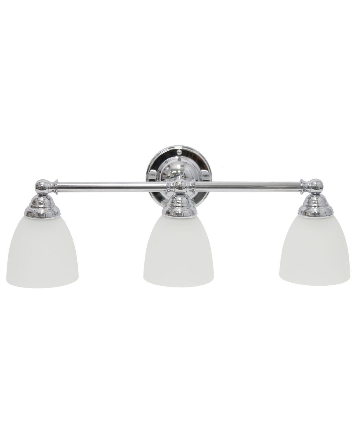 Shop Lalia Home Essentix Traditional Three Light Metal And Translucent Glass Shade Vanity Uplight Downlight Wall Mou In Chrome