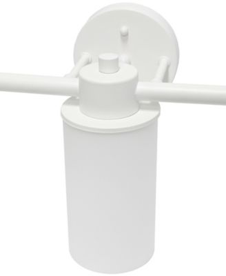 Essentix Contemporary Three Light Metal and Opaque White Glass Shade Vanity Uplight Downlight Wall Mounted Fixture 