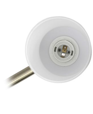 Essentix Contemporary Three Light Metal and Opaque White Glass Shade Vanity Uplight Downlight Wall Mounted Fixture 