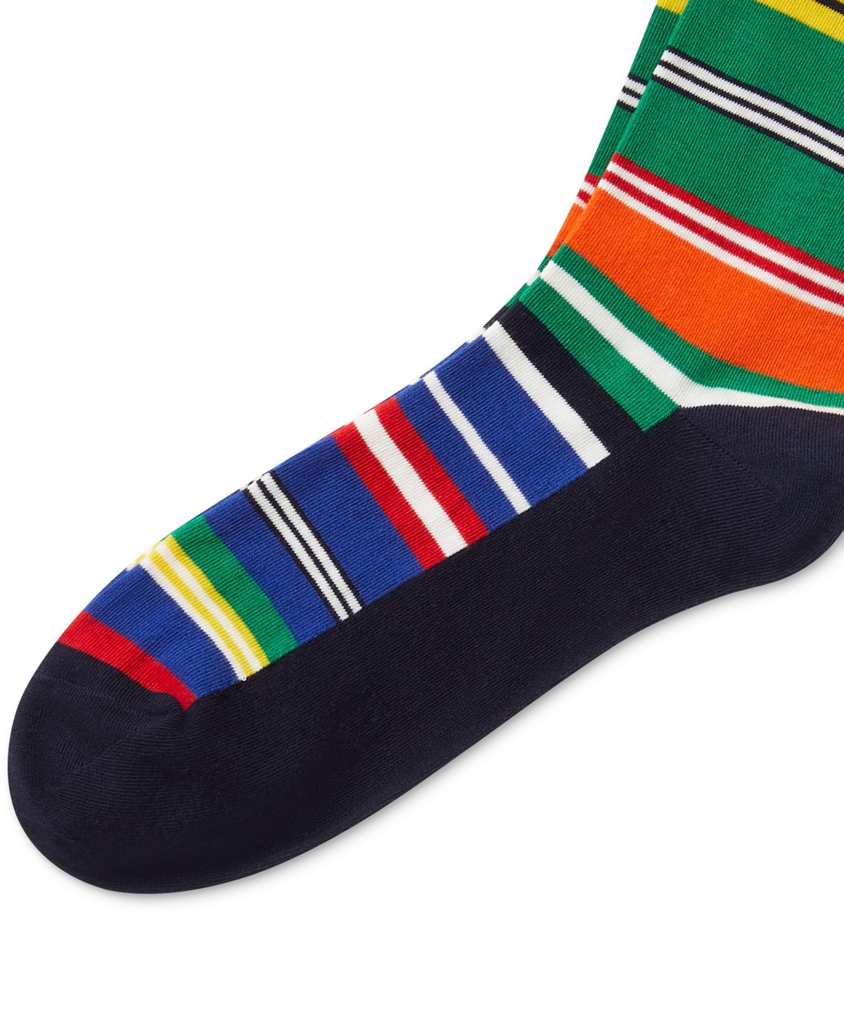 Shop Polo Ralph Lauren Men's Striped Crew Socks In Navy Multi