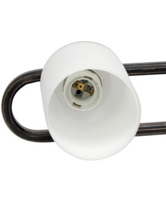 Essentix Contemporary Three Light Metal and Opaque White Glass Shade Vanity Uplight Downlight Wall Mounted Fixture 