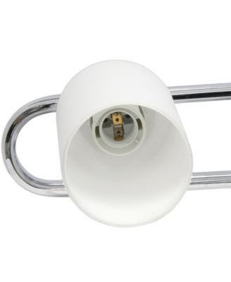 Essentix Contemporary Three Light Metal and Opaque White Glass Shade Vanity Uplight Downlight Wall Mounted Fixture 