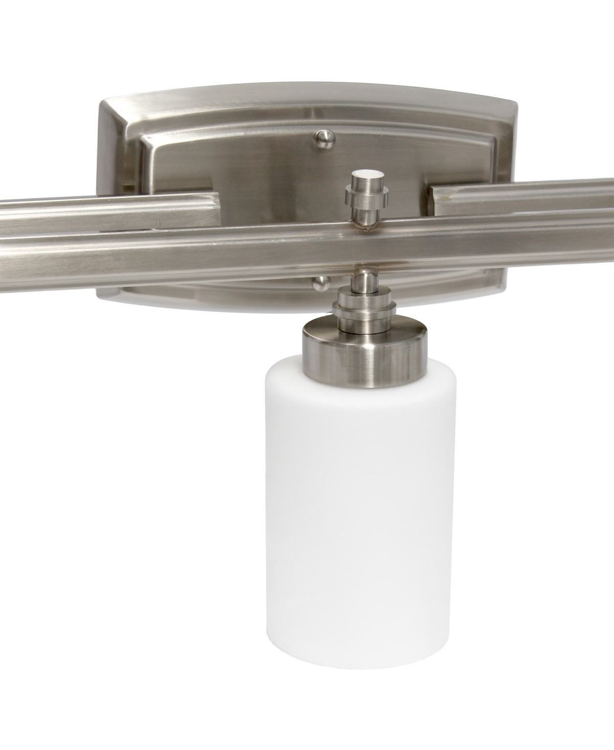Lalia Home Essentix Contemporary Three Light Metal and Opaque White Glass Shade Vanity Uplight Downlight Wall Mounted Fixture