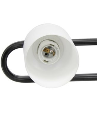 Essentix Contemporary Three Light Metal and Opaque White Glass Shade Vanity Uplight Downlight Wall Mounted Fixture 