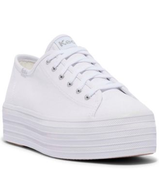 Platform white canvas shops shoes