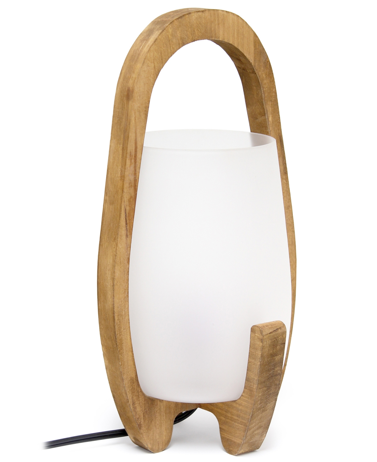 Shop Lalia Home 15" Organix Contemporary Natural Wood Accented Table Desk Lamp With Translucent Glass Shade In Multi