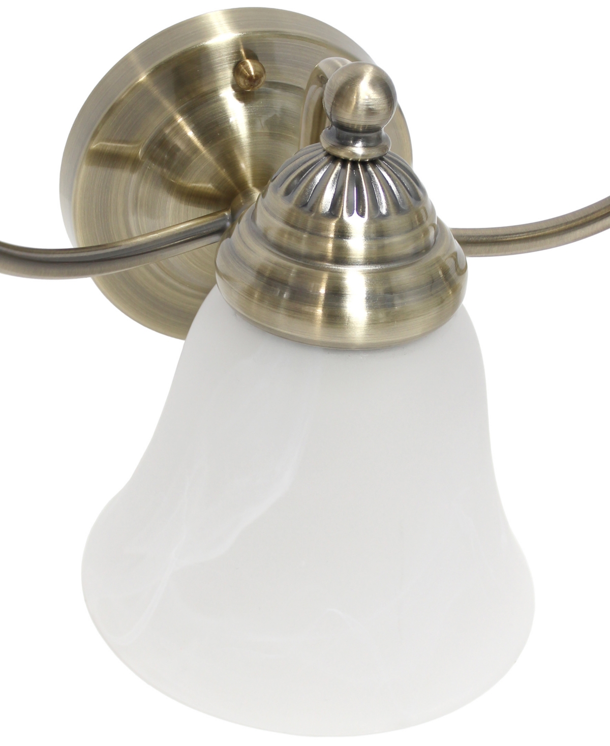 Shop Lalia Home Essentix Traditional Three Light Curved Metal, Alabaster White Glass Shade Vanity Uplight Downlight 
