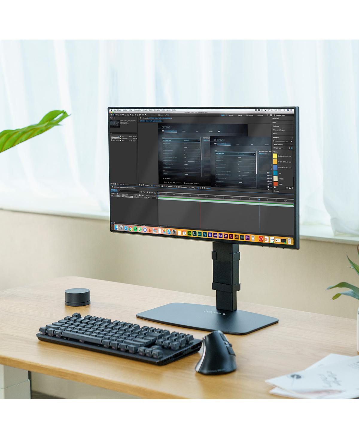 Kanto DTS1000 Universal Desktop Stand with Adjustable Height, Tilt, and Swivel for Monitors