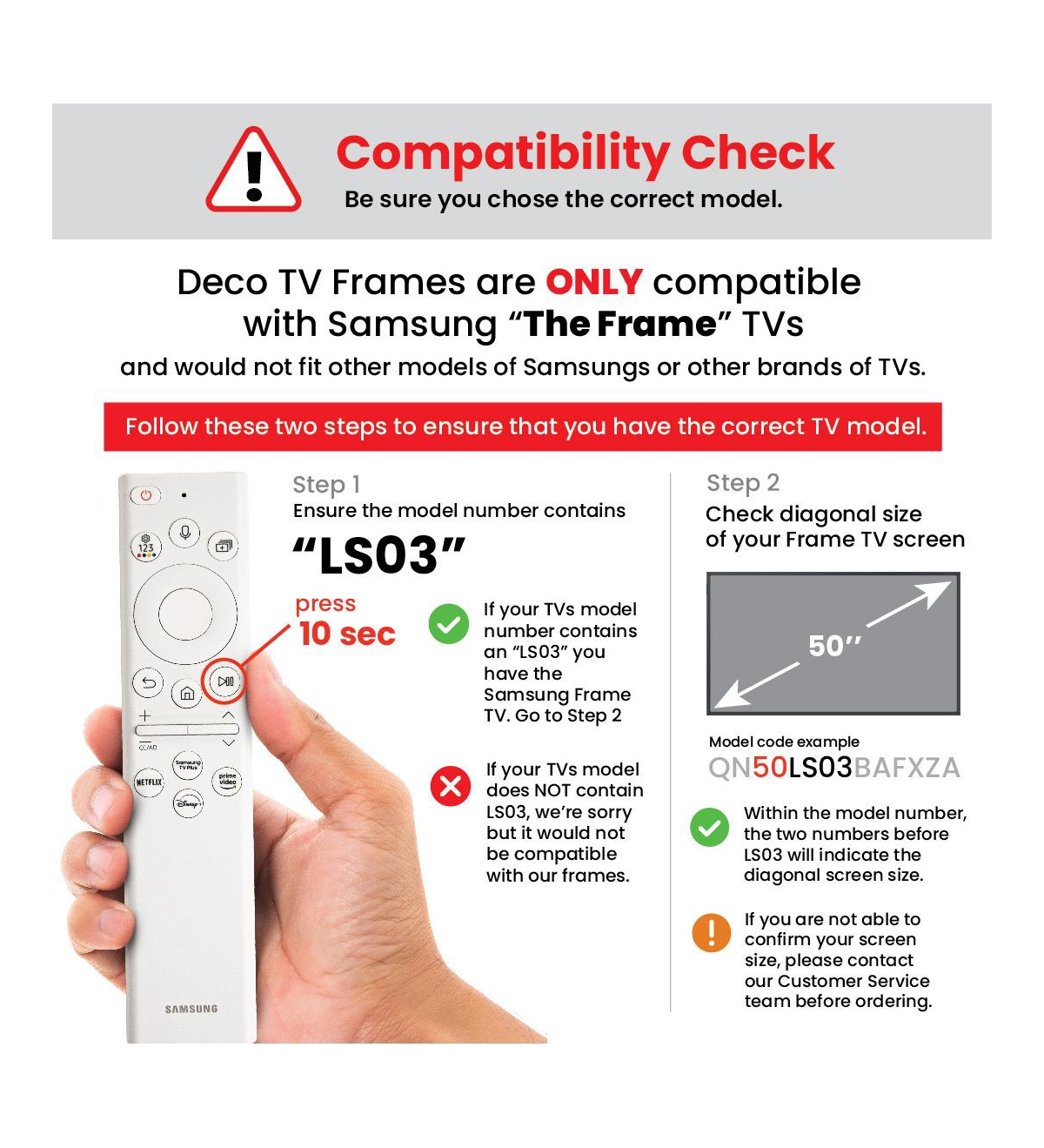 Deco Tv Frames Customizable Frame for Samsung The Frame 2021-2023