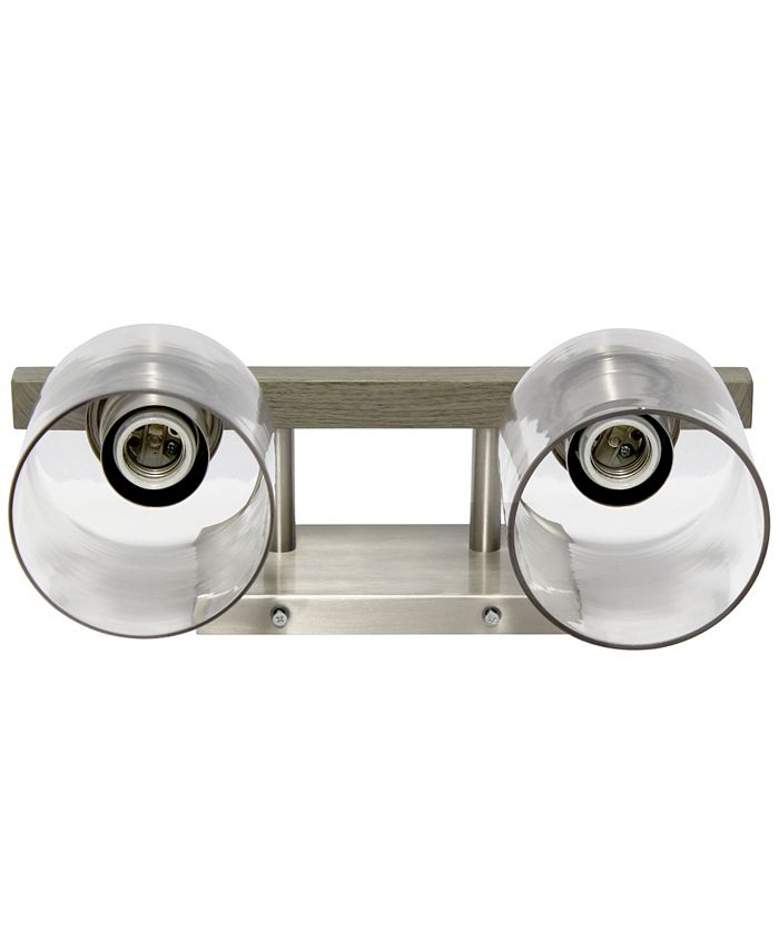 Lalia Home Barnlit Rustic Two Light Metal and Clear Glass Shade Vanity ...