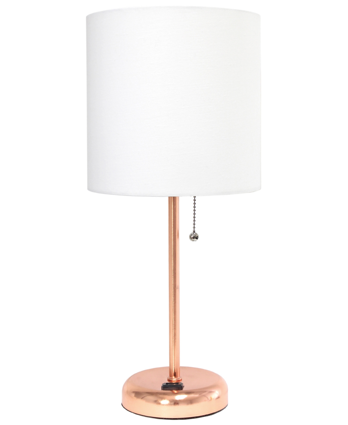 Shop Creekwood Home Oslo 19.5" Contemporary Bedside Power Outlet Base Standard Metal Table Desk Lamp In Multi