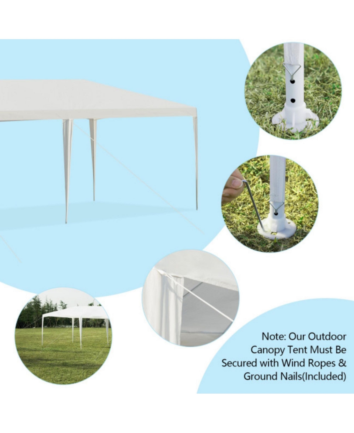 Inolait Sugift 20 Ft. W x Ft. D Wedding Party Tent Canopy with 4 Side Walls