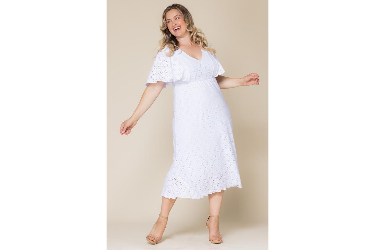 Kiyonna Plus Size Lucy Eyelet Dress