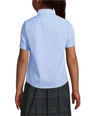 Big Girls Short Sleeve Peter Pan Collar Broadcloth Shirt