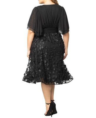 Plus Size Pretty Petals Mesh Cocktail Dress