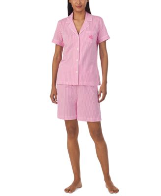 Lauren Ralph Lauren Women s 2 Pc. Short Sleeve Notch Collar Bermuda Pajama Set Macy s