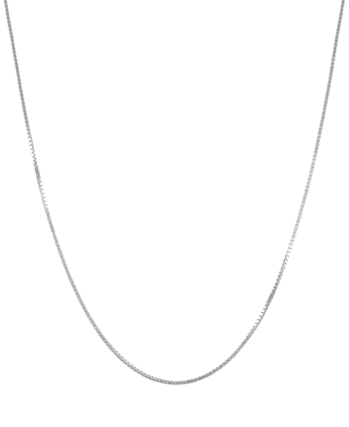 Fine Box Link 18" Chain Necklace in 14k White Gold - White Gold