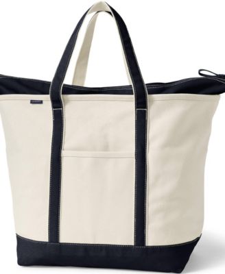 Extra Large 5 Pocket Zip Top Canvas Tote Bag