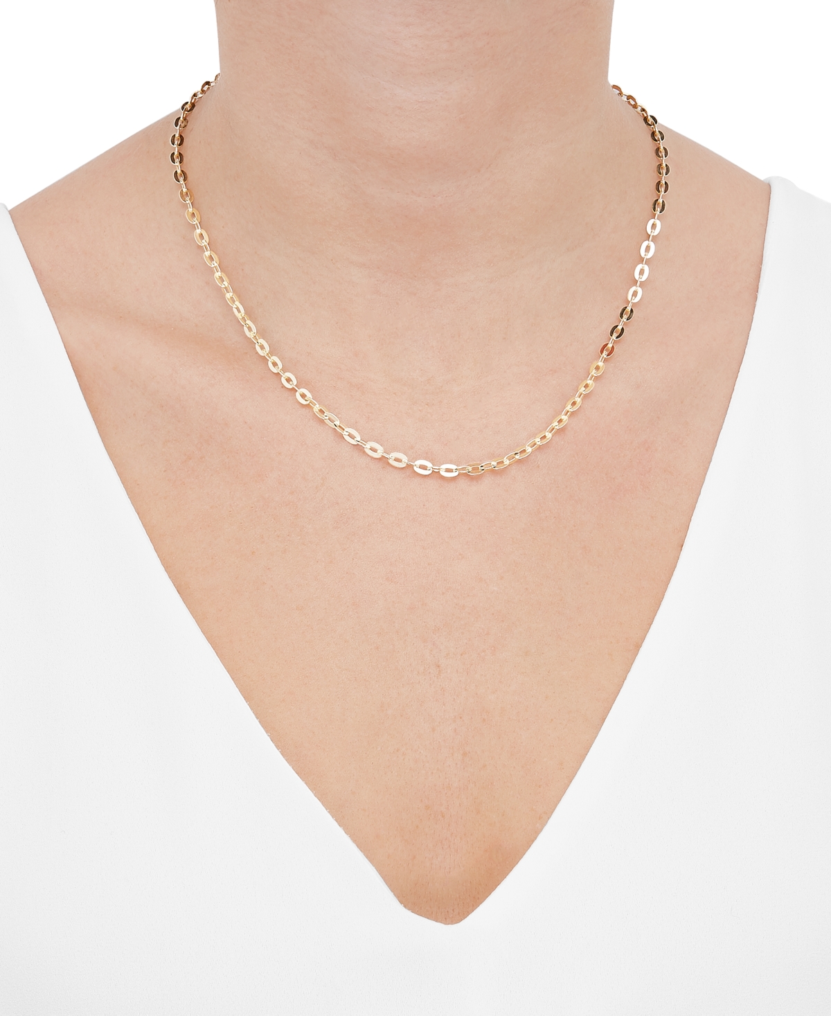 Italian Gold Polished Solid Cable Link 18