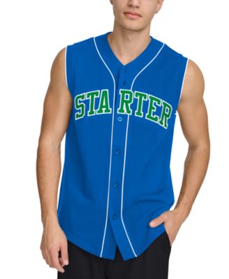 Starter - Men's Regular-Fit Logo Embroidered Sleeveless Button-Down Baseball Jersey