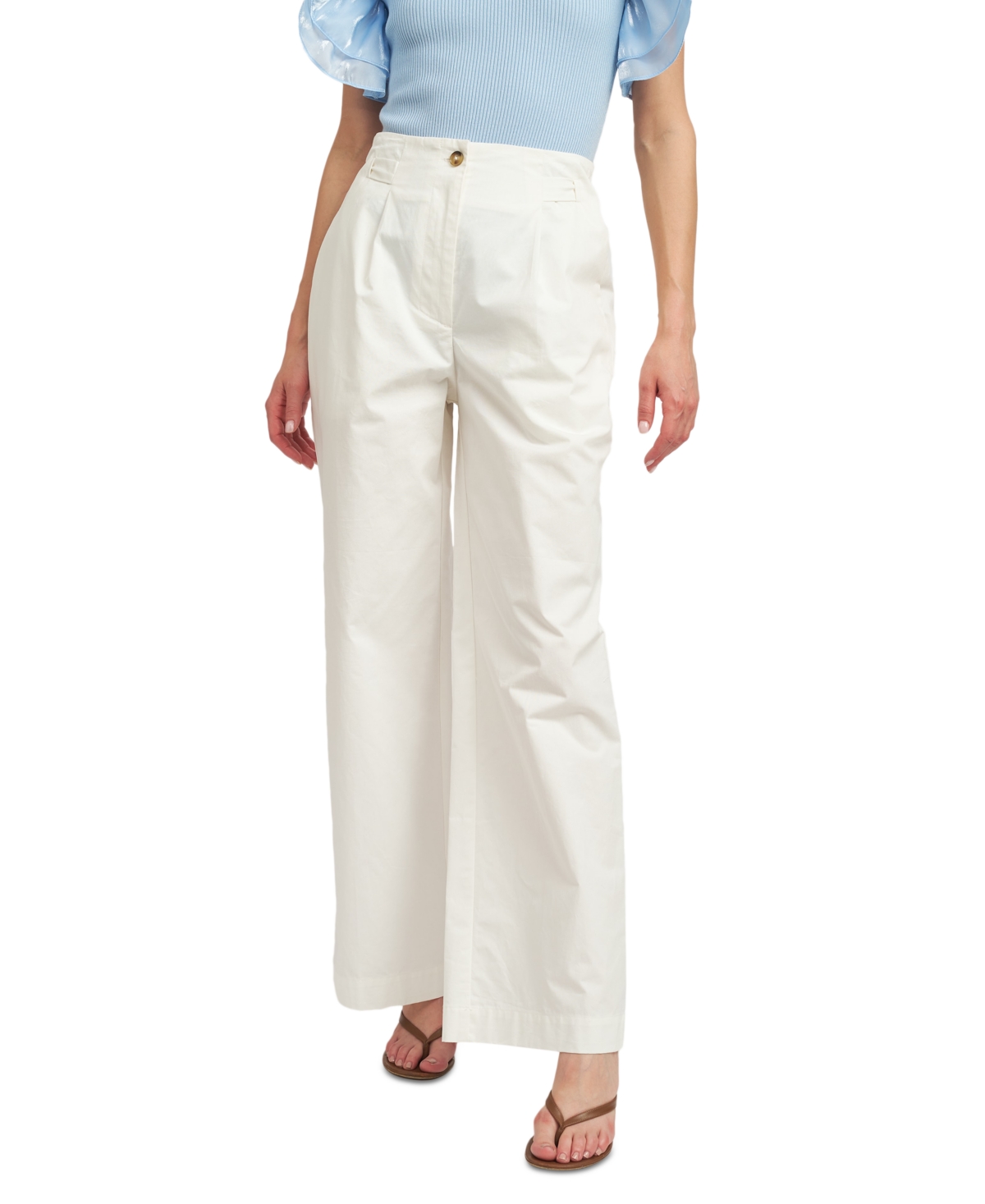 Women's Abby Cotton Bow-Back Pants - Off White