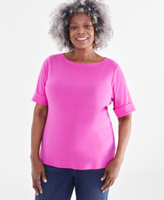macy's elbow sleeve top
