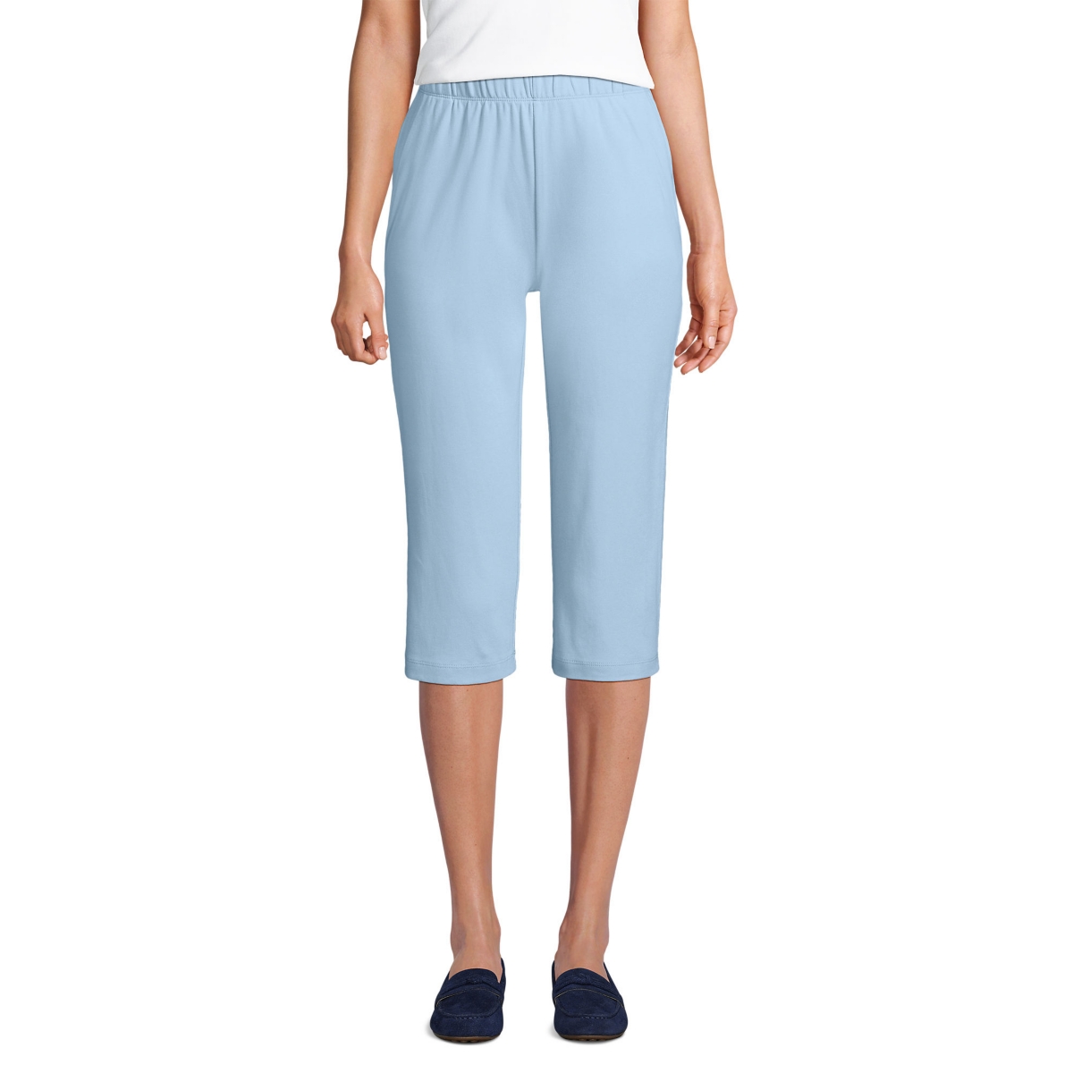 Elastic waist capris petite new arrivals