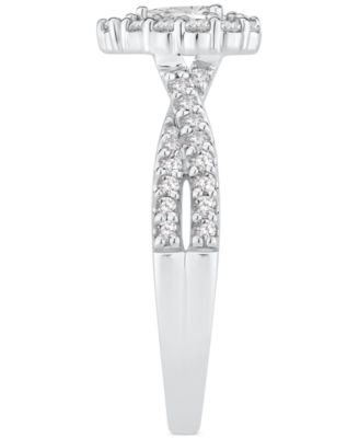 Diamond Pear Halo Engagement Ring (5/8 ct. t.w.) in 14k White Gold