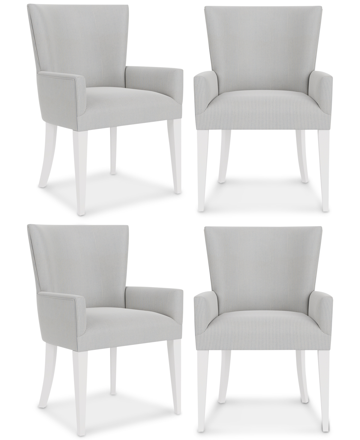Shop Macy's Catriona 4 Pc. Upholstered Arm Chair Set In Grey