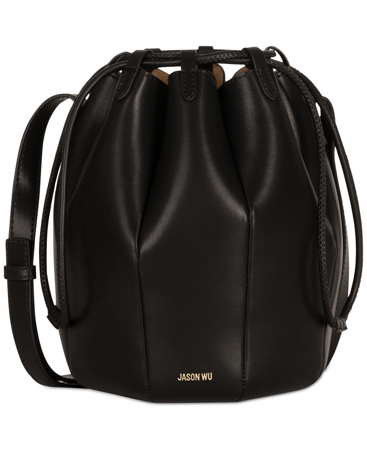 Shop Jason Wu Tulip Medium Leather Drawstring Bag In Black