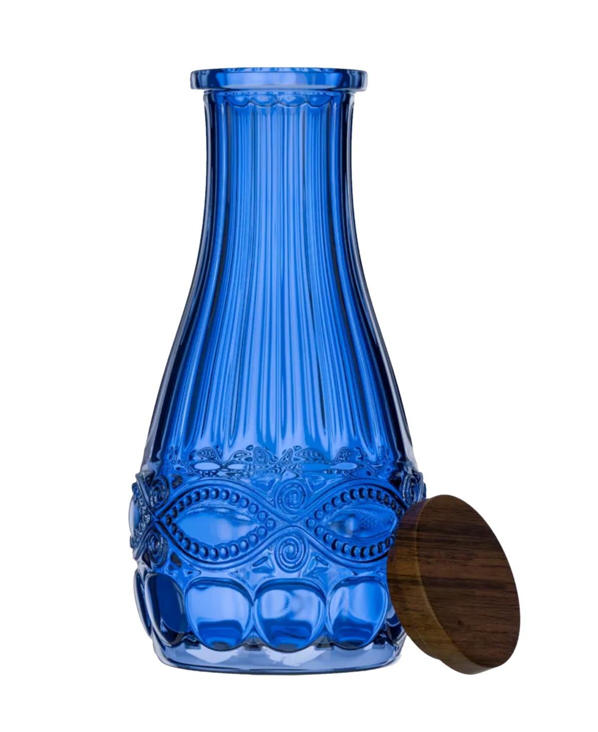 Shop Jay Imports Carafe With Wood Lid In Blue