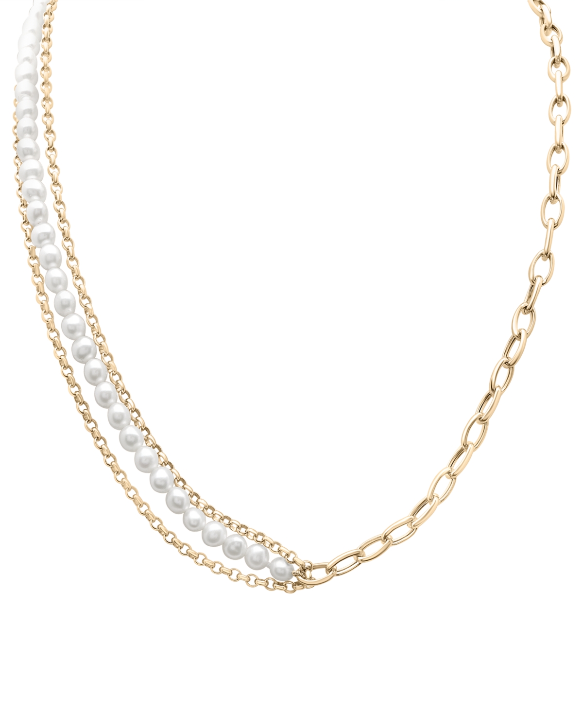 Cultured Freshwater Pearl (5mm) Multi-Layer Statement Necklace in Gold Vermeil, Created for Macy's - Gold Vermeil
