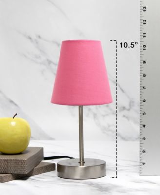 Nauru 10.5" Traditional Petite Metal Stick Bedside Table Desk Lamp with Fabric Empire Shade