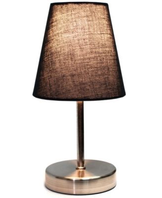 Nauru 10.5" Traditional Petite Metal Stick Bedside Table Desk Lamp with Fabric Empire Shade
