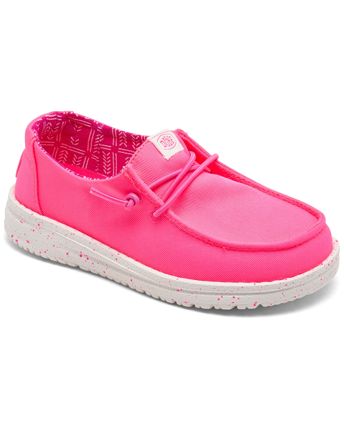 Hey Dude Toddler Girls' Wendy Canvas Casual Moccasin Sneakers From Finish Line In Pink