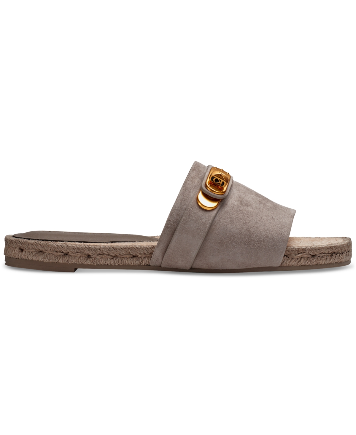 Shop Donna Karan Taci Slip-on Turnbuckle Slide Sandals In Cloudy