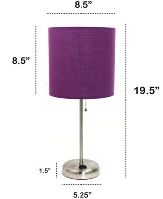 Oslo 19.5" Contemporary Bedside Standard Metal Table Desk Lamp with White Drum Fabric Shade
