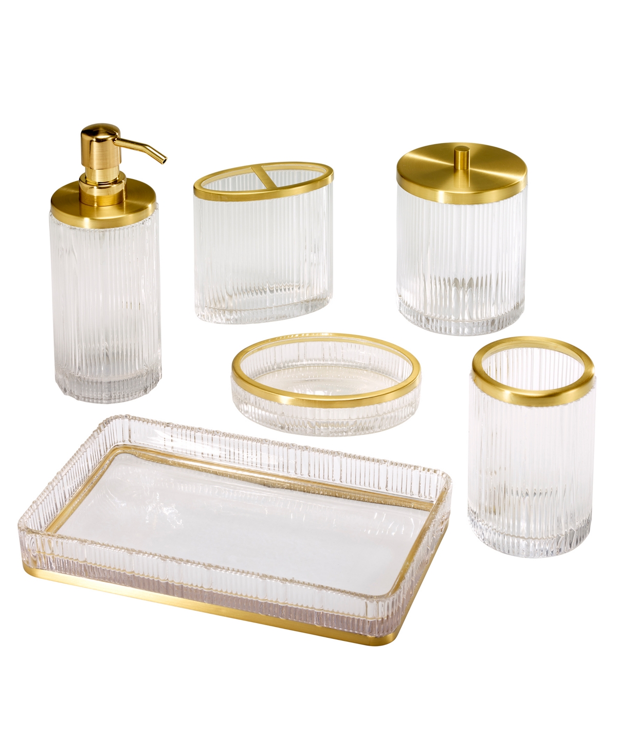 Nicole Miller Louise 4-pc. Bath Accessory Set In Clear