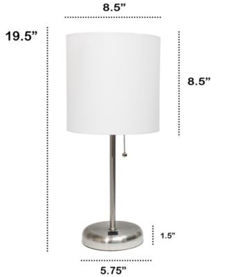 Oslo 19.5" Contemporary Bedside USB Port Feature Standard Metal Table Desk Lamp 