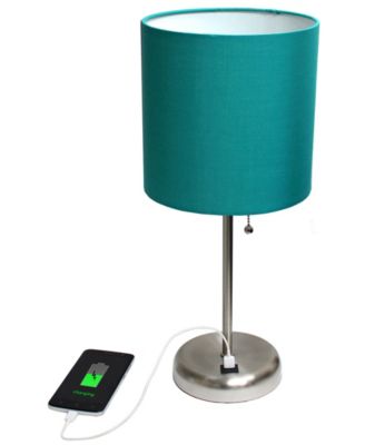 Oslo 19.5" Contemporary Bedside USB Port Feature Standard Metal Table Desk Lamp 