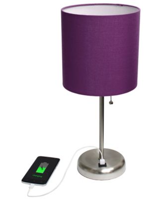 Oslo 19.5" Contemporary Bedside USB Port Feature Standard Metal Table Desk Lamp 