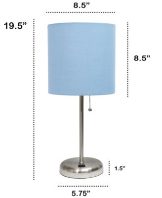 Oslo 19.5" Contemporary Bedside USB Port Feature Standard Metal Table Desk Lamp 