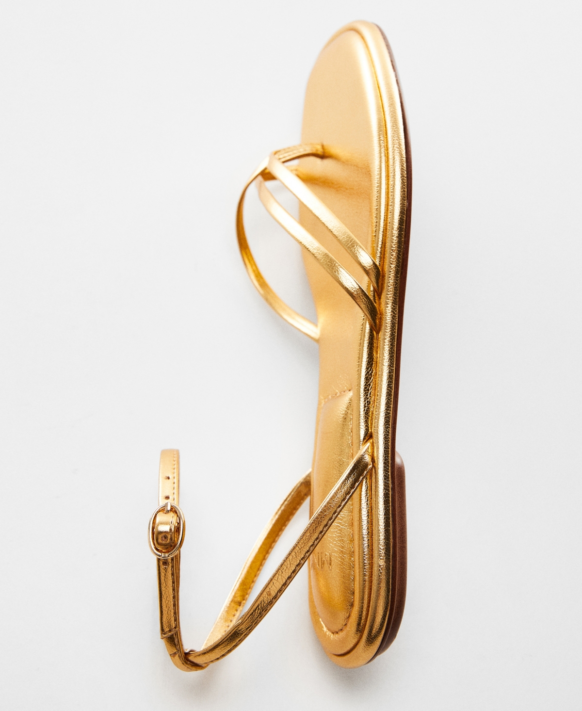 Shop Mango Women's Metallic Strap Sandals In Gold