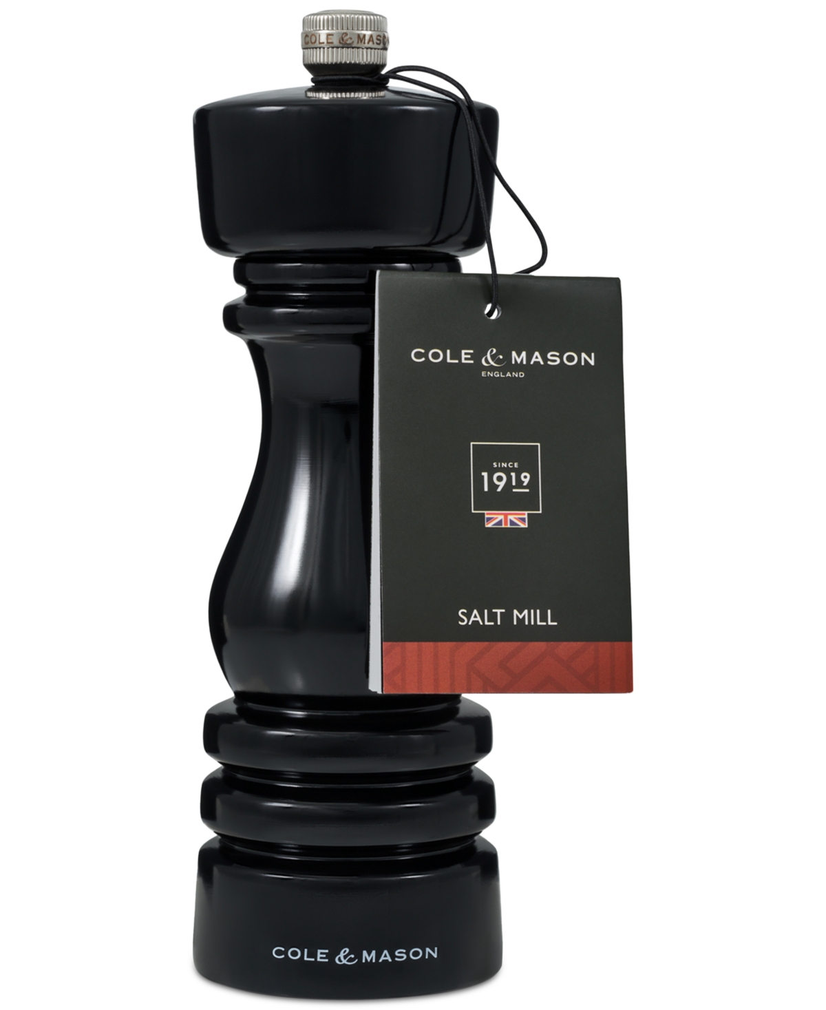 Cole & Mason London Classic Beech Wood 7" Pepper Mill In Black