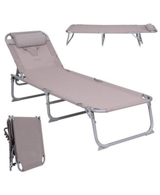 Outdoor Adjustable Chaise Lounge Recliner Chair