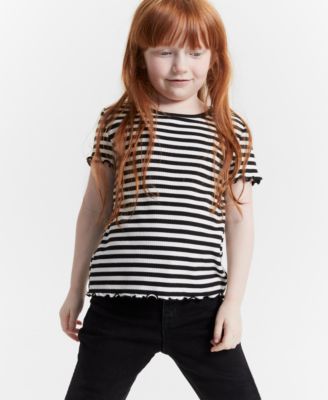 Epic Threads - Big Girls Striped Ribbed T-Shirt, Created for Macy's