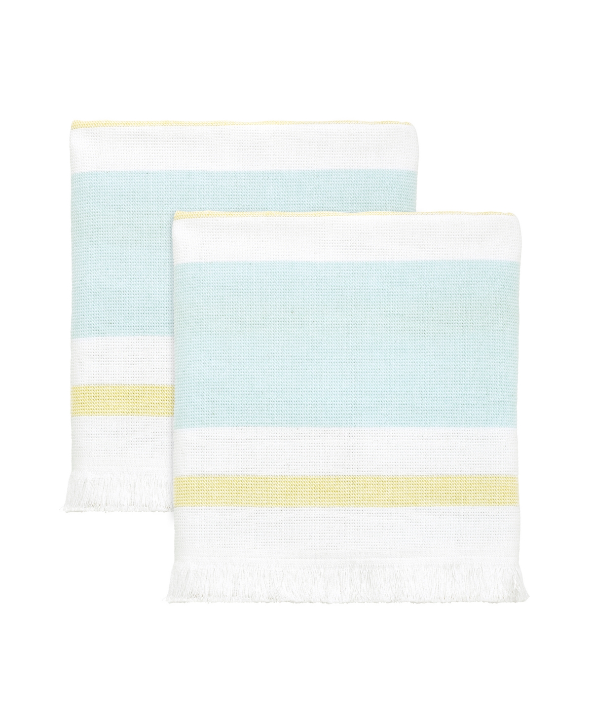 Shop Izod Clubhouse Stripe 2-pc. Hand Towel, 16" X 28" In Aqua