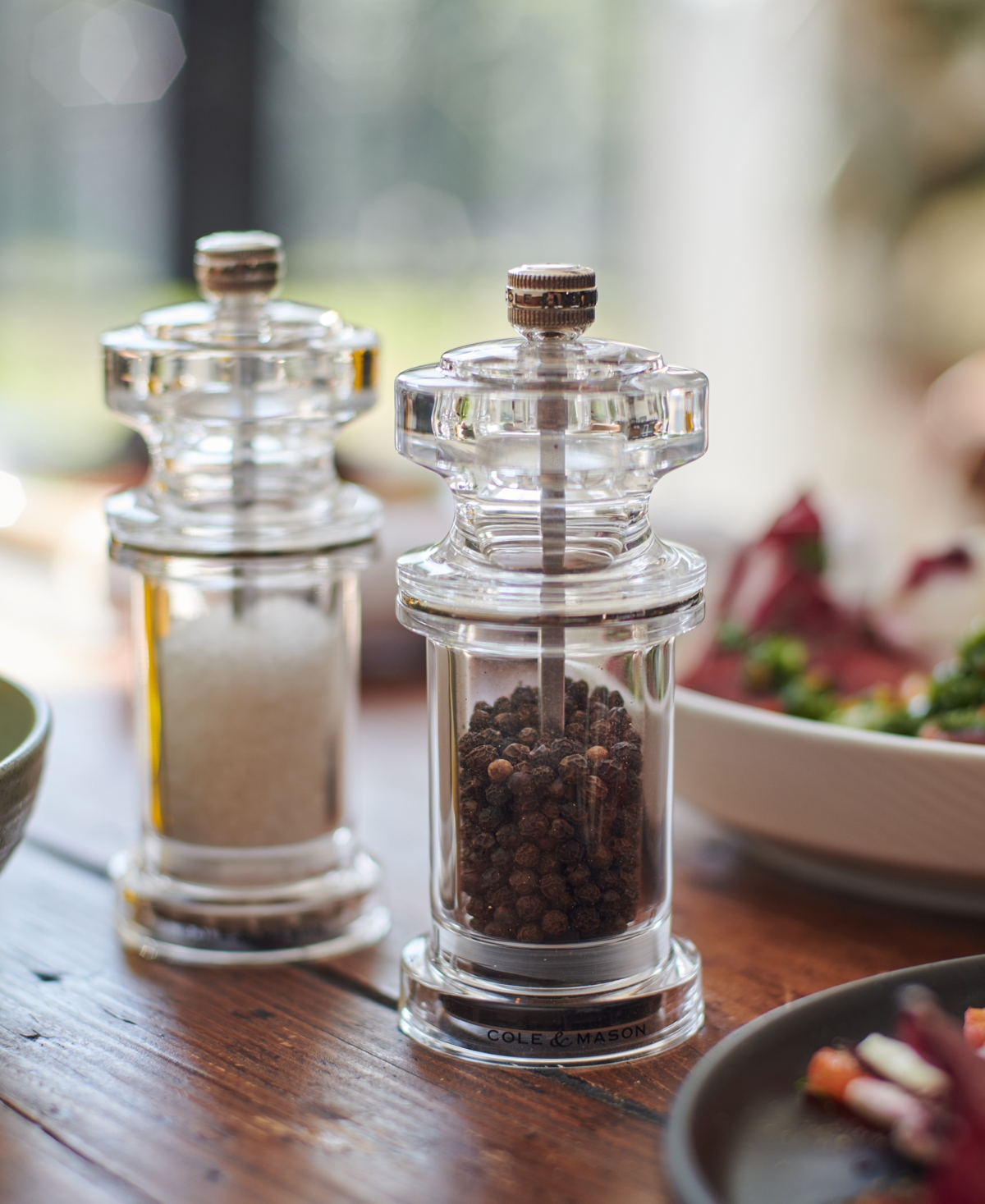 Cole & Mason Acrylic 5.5" Salt & Pepper Mill Gift Set In No Color